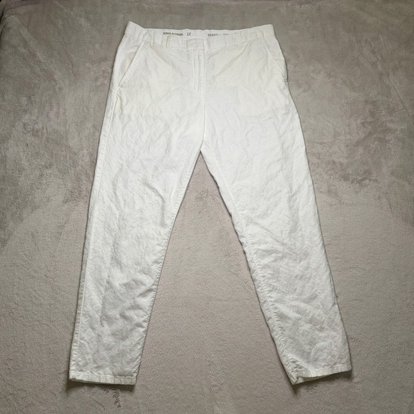 GAP Pants - Gap Broken-In Straight Pants Womens 12 White Linen Cotton Cropped Preppy Coastal